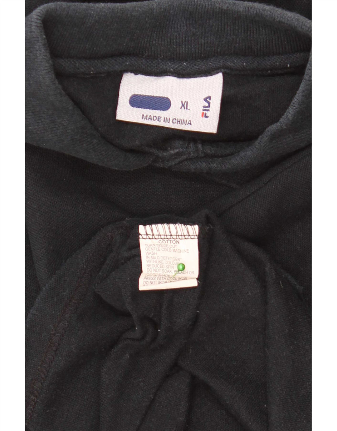 Ανδρικό πουκάμισο πόλο Fila XL Μαύρο βαμβακερό