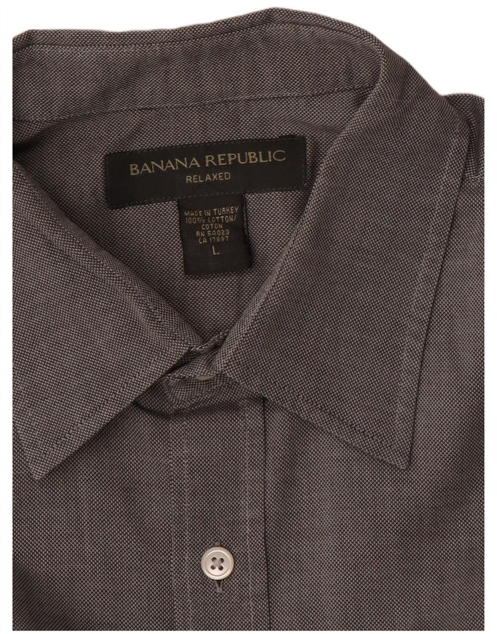 BANANA REPUBLIC Ανδρικό πουκάμισο Relaxed Fit μεγάλο γκρι βαμβακερό