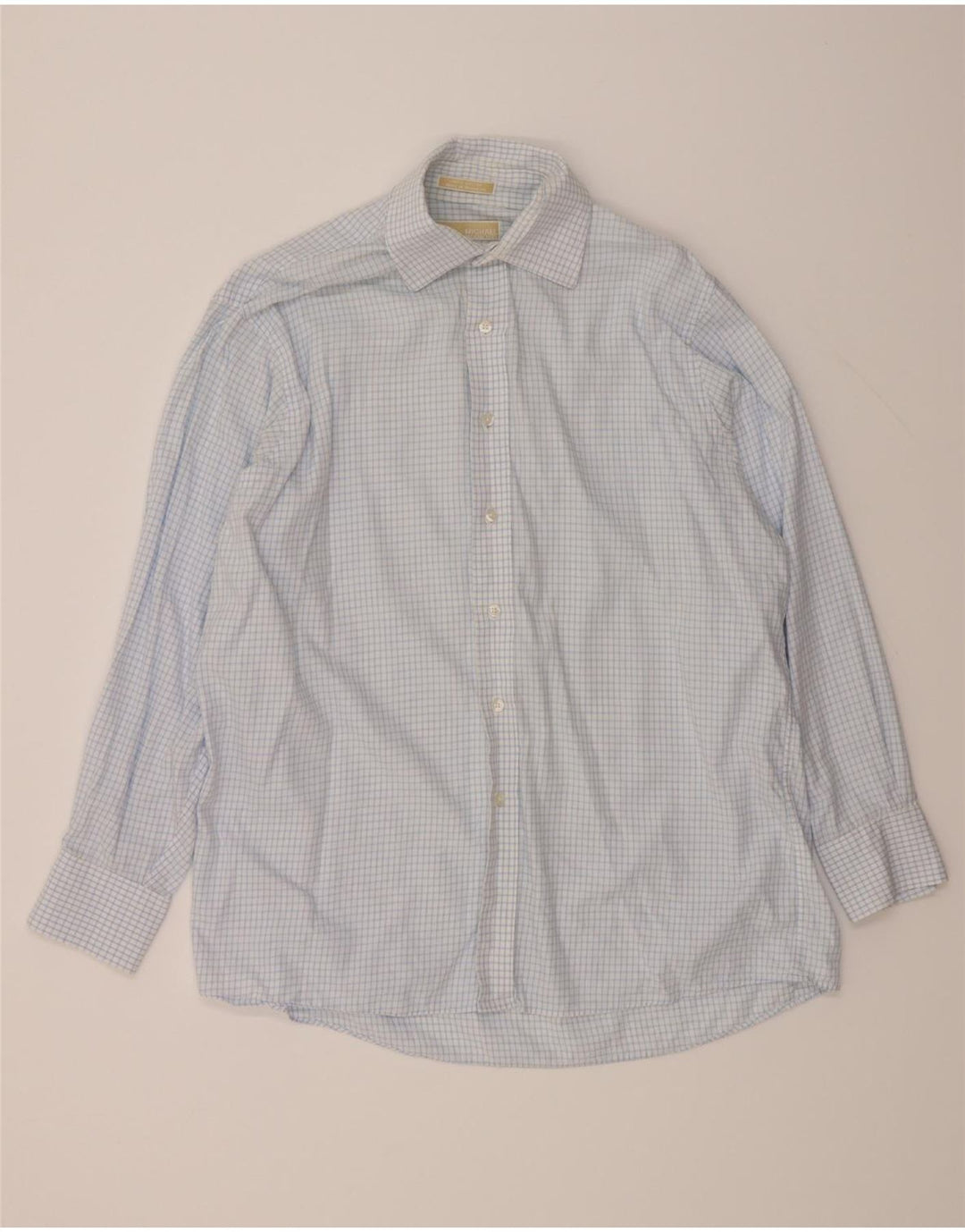 MICHAEL KORS Mens Shirt Size 16 1/2 Large Blue Check Cotton Vintage Michael Kors and Second-Hand Michael Kors from Messina Hembry 