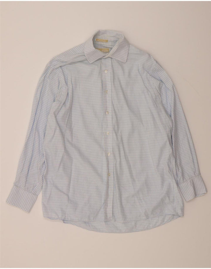 MICHAEL KORS Mens Shirt Size 16 1/2 Large Blue Check Cotton Vintage Michael Kors and Second-Hand Michael Kors from Messina Hembry 