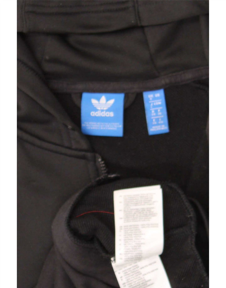 Γυναικείο πουλόβερ με κουκούλα με φερμουάρ Adidas UK 8 μικρό μαύρο πολυεστέρα