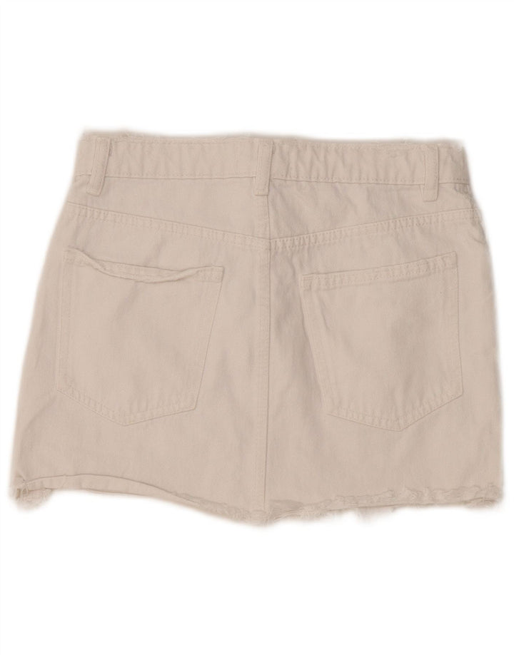 Zara Γυναικεία Μίνι Τζιν Φούστα Μεσαία W28 Λευκή