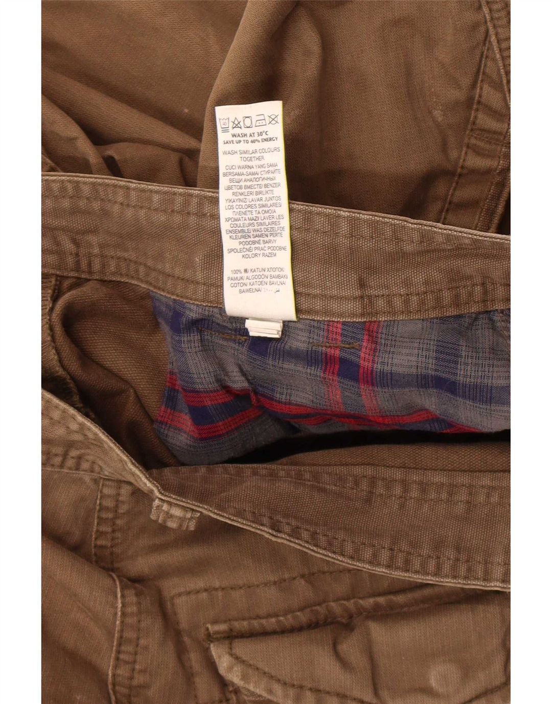 Marks & Spencer Ανδρικό ίσιο παντελόνι Cargo W30 L29 Χακί Βαμβακερό