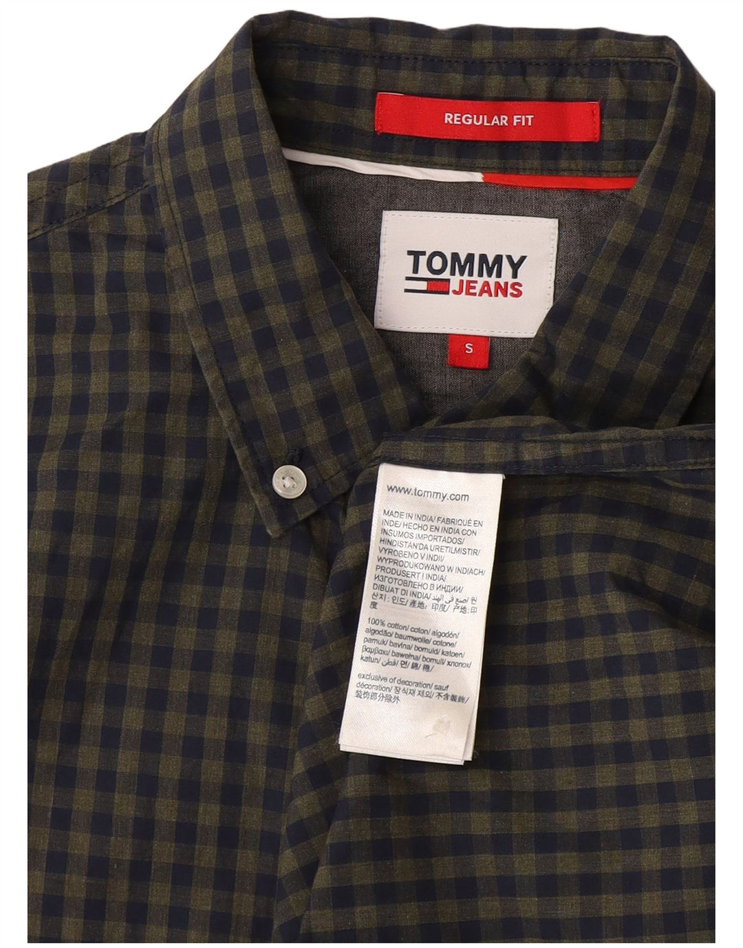 Tommy Hilfiger Ανδρικό πουκάμισο με κανονική εφαρμογή Μικρό Navy Blue Gingham Cotton