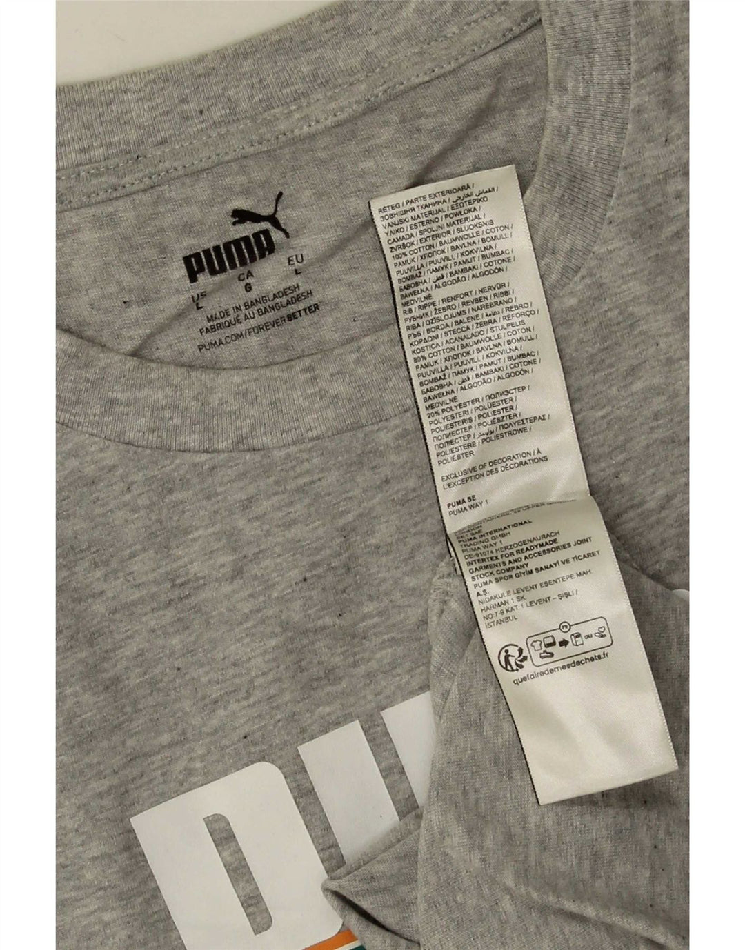 Ανδρικό γραφικό T-Shirt Puma Top Larg γκρι βαμβακερό