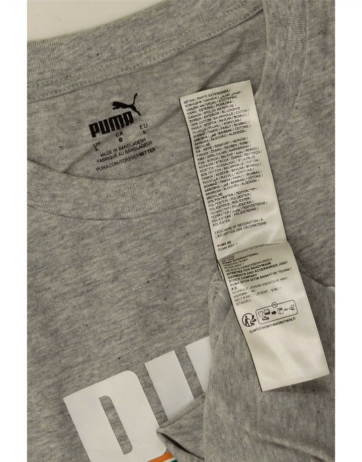 Ανδρικό γραφικό T-Shirt Puma Top Larg γκρι βαμβακερό
