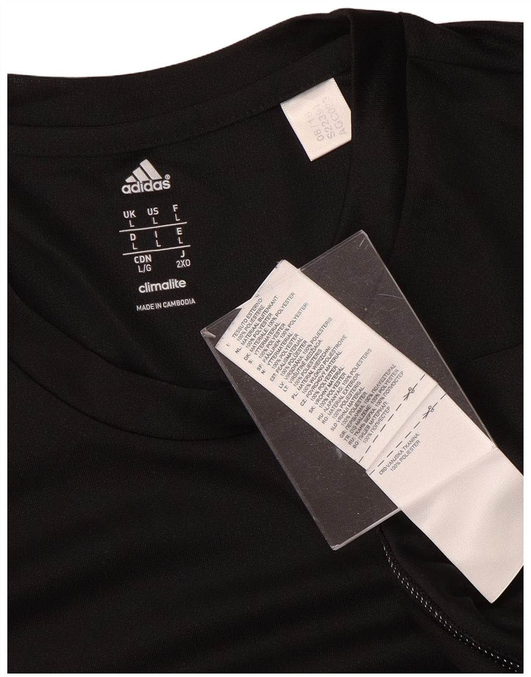 Ανδρικό T-Shirt Climalite ADIDAS Top Large Μαύρο Πολυεστέρας