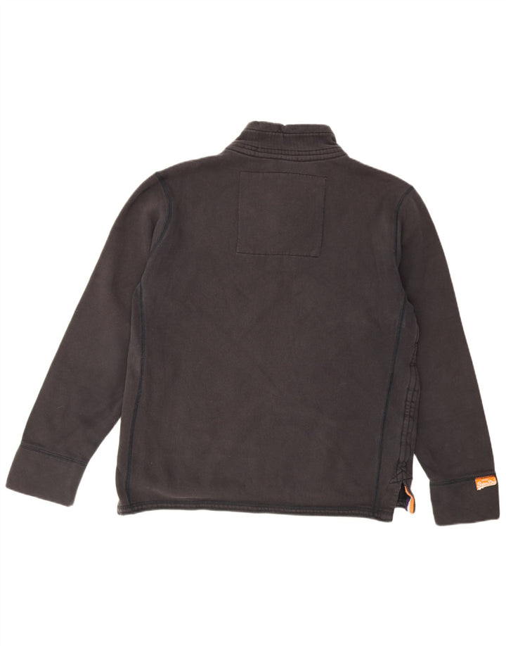 Ανδρικό φούτερ με γραφικό λαιμό με κουμπιά Superdry Jumper XL Μαύρο βαμβακερό