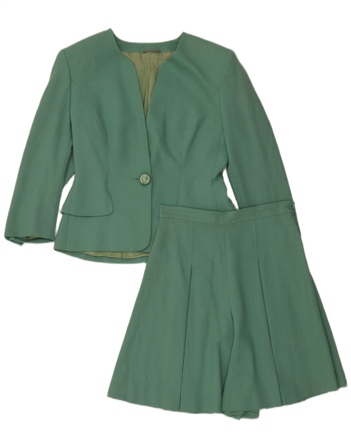 Vintage γυναικείο σετ 1 κουμπιού 2 τεμαχίων UK 12 Medium W28 Green Acetate