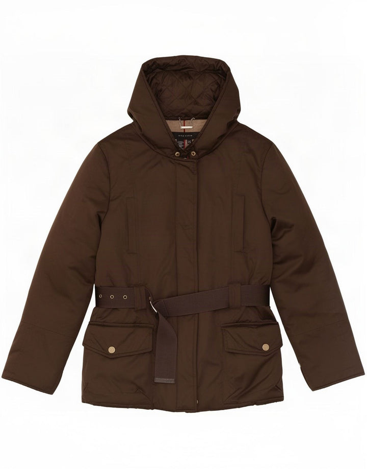Zara Γυναικείο μπουφάν με κουκούλα UK 10 Small Brown Πολυεστέρας
