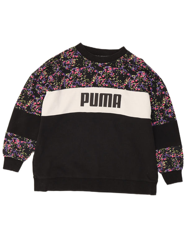 Γυναικείο γραφικό φούτερ Puma Jumper UK 22 3XL μαύρο βαμβακερό χρώμα