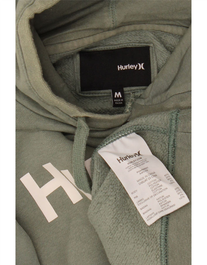 HURLEY Γυναικείο Γραφικό Hoodie Jumper UK 14 Μεσαίο πράσινο βαμβακερό