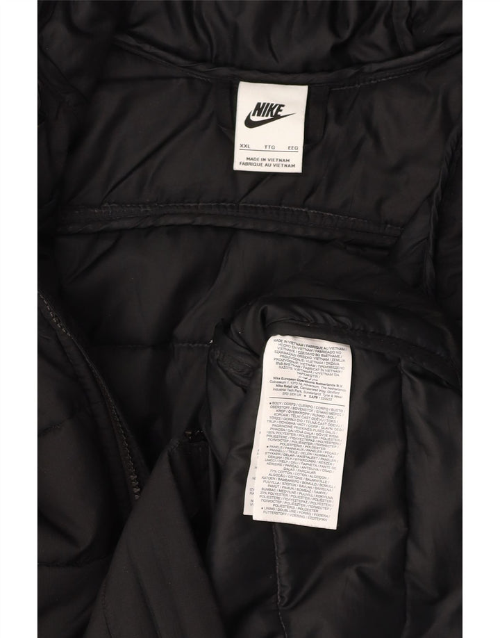 Ανδρικό μπουφάν με κουκούλα NIKE UK 44 2XL μαύρο πολυεστέρα