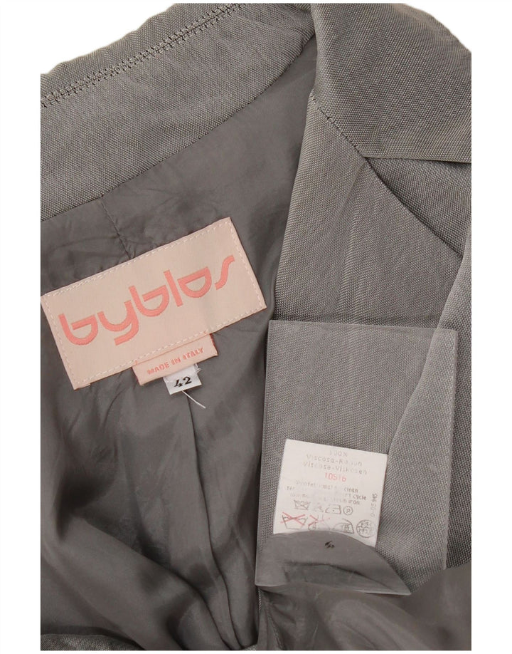 BYBLOS Mens Double Breasted Blazer Jacket IT 42 Medium Grey Viscose