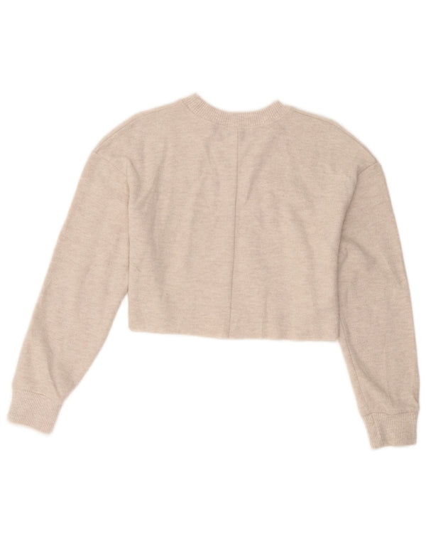 Γυναικείο Zara Crop Oversized πουλόβερ με λαιμόκοψη UK 10 Small Beige