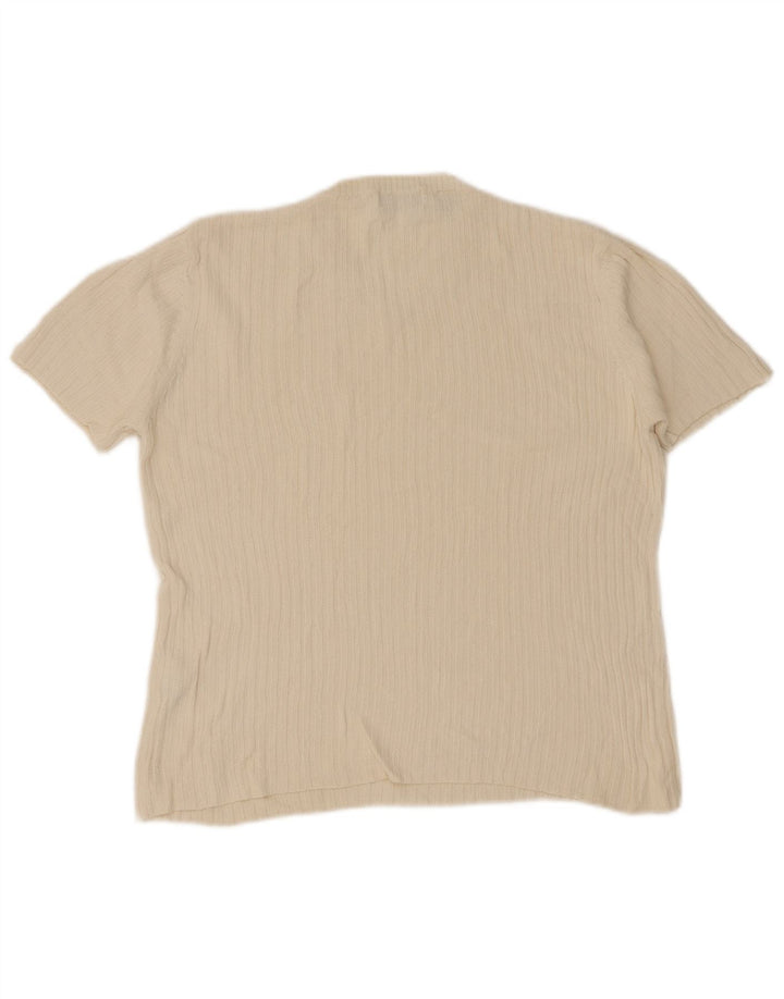 Ανδρικό T-Shirt Zara Top Large Beige Βαμβακερό