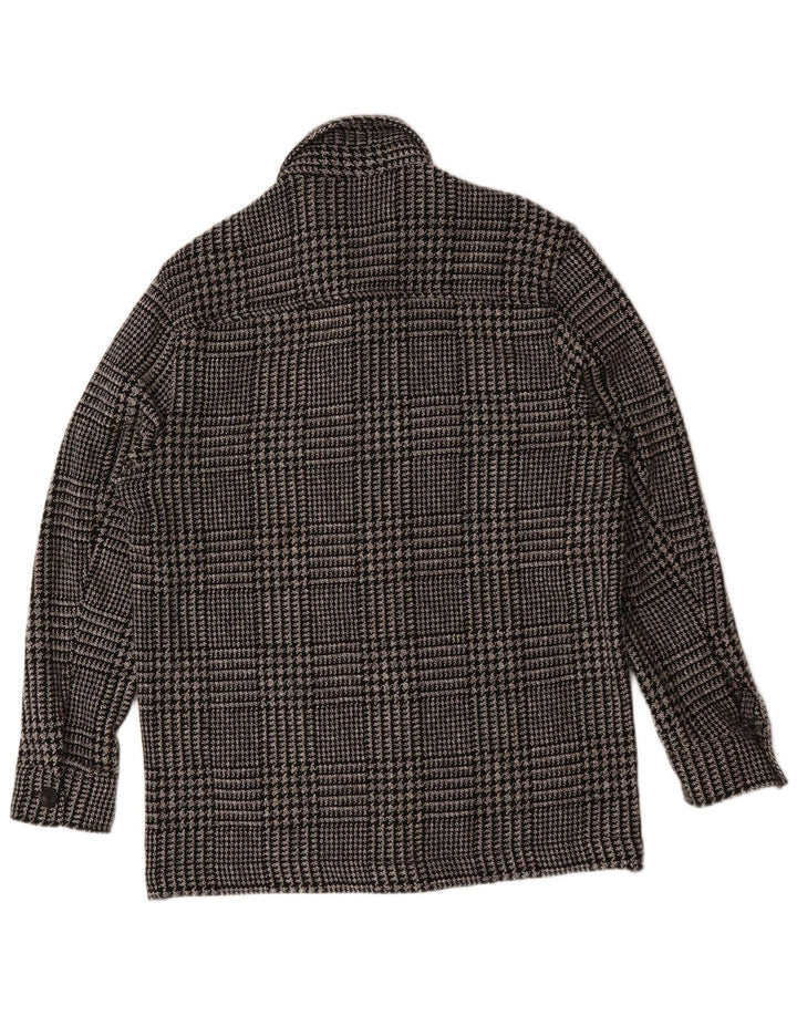 Zara Ανδρικό Utility Μπουφάν Μεγάλο Μαύρο Houndstooth Πολυεστέρας