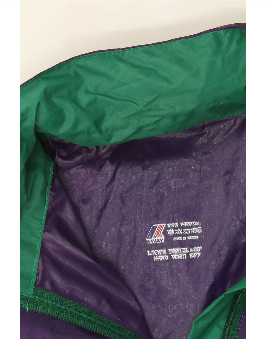 K-Way Ανδρικό μπουφάν βροχής με κουκούλα UK 38 Medium Purple Colourblock Polyamide