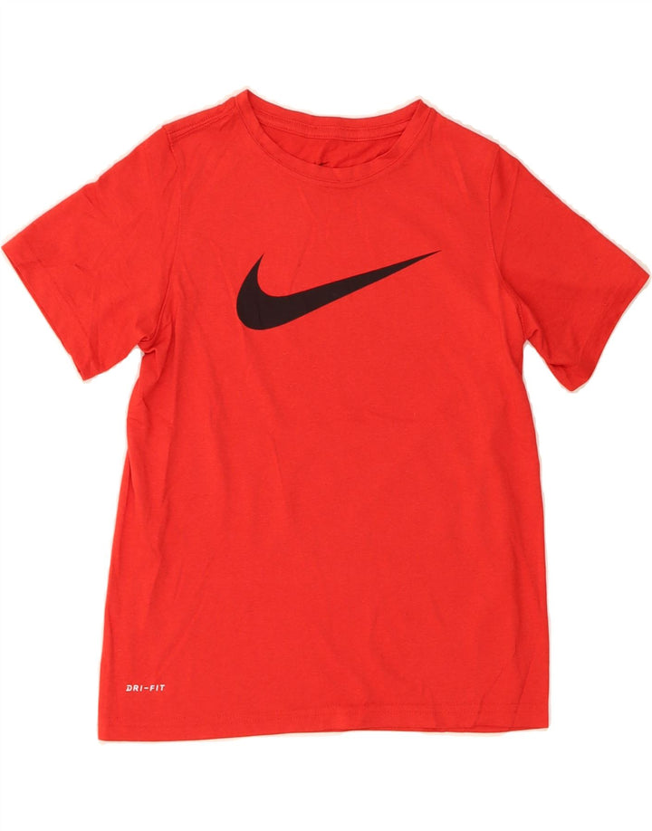 NIKE Boys Dri Fit Graphic T-Shirt Top 10-11 Years Medium Red Polyester Vintage Nike and Second-Hand Nike from Messina Hembry 