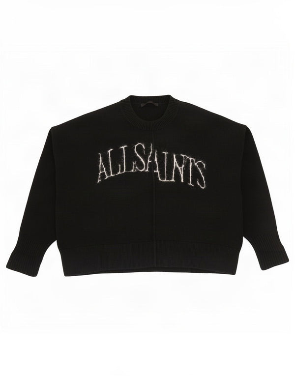All Saints Γυναικείο πουλόβερ με γραφικό Crew λαιμό UK 14 Medium Black