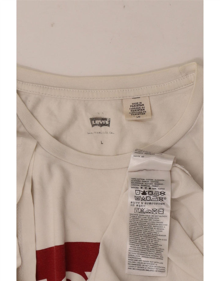 Ανδρικό γραφικό T-Shirt Levi's Top μεγάλο λευκό βαμβακερό