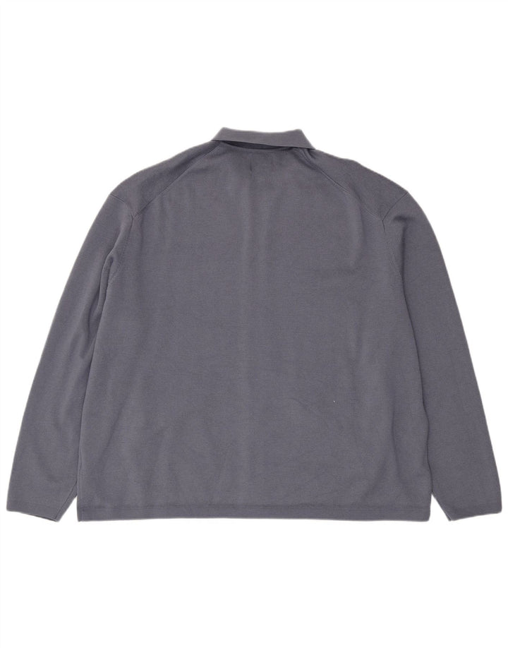 Ανδρικό πουλόβερ ζακέτα Marks & Spencer 4XL Blue Polyester