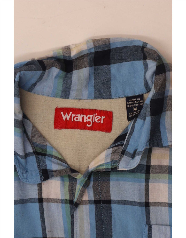 Ανδρικό κοντομάνικο πουκάμισο Wrangler, μεσαίο μπλε, βαμβακερό