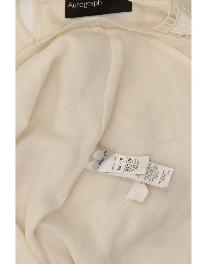 Marks & Spencer Γυναικεία Αυτόγραφη Μακρυμάνικη Μπλούζα Τοπ UK 16 Large Beige