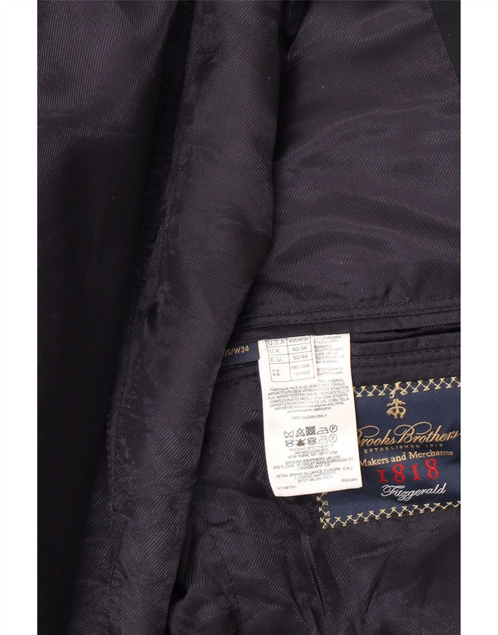 Brooks Brothers Ανδρικό μπλέιζερ με 2 κουμπιά μπουφάν UK 40 Large Navy Blue Wool