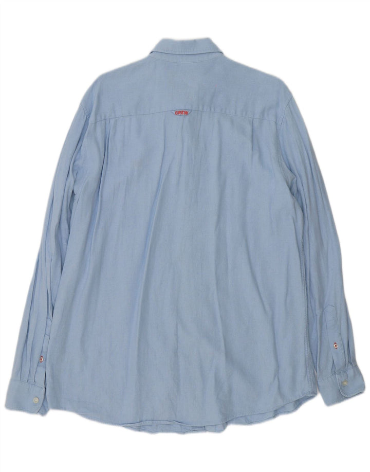 Ανδρικό πουκάμισο Crew Clothing Μεγάλο μπλε λινό