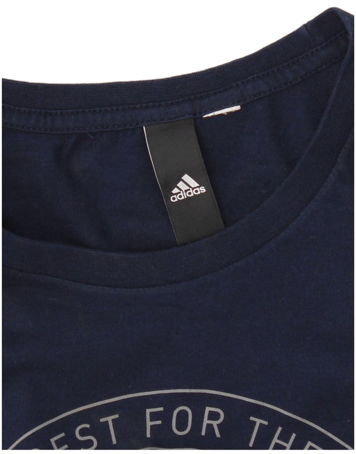Ανδρικό γραφικό T-Shirt Adidas Top Large Navy Blue