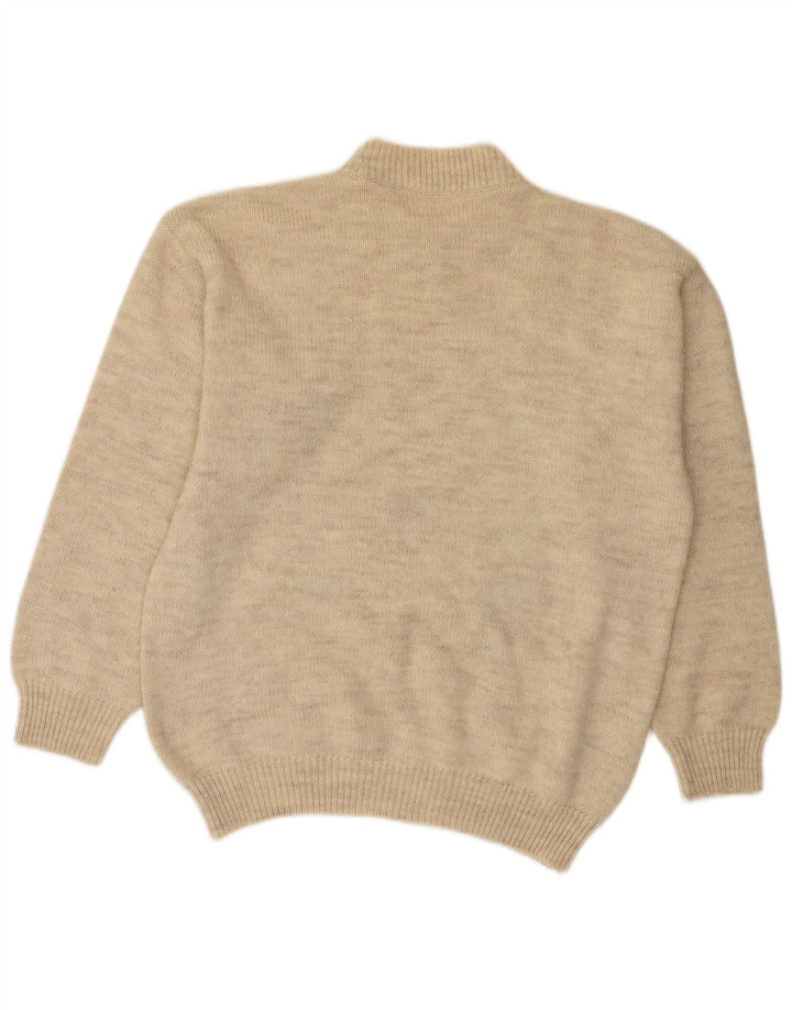 Ανδρικό πουλόβερ με λαιμόκοψη VINTAGE Medium Beige Argyle/Diamond