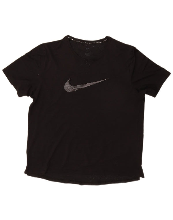Ανδρικό γραφικό T-Shirt NIKE, ανδρικό Dri Fit, μεγάλο μαύρο πολυεστέρα