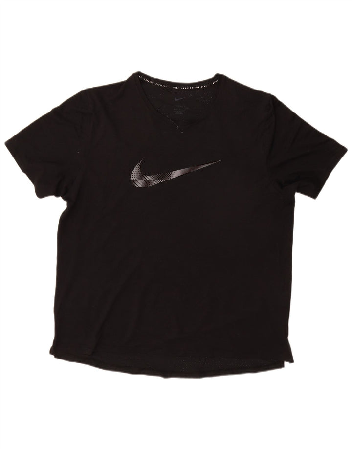 Ανδρικό γραφικό T-Shirt NIKE, ανδρικό Dri Fit, μεγάλο μαύρο πολυεστέρα