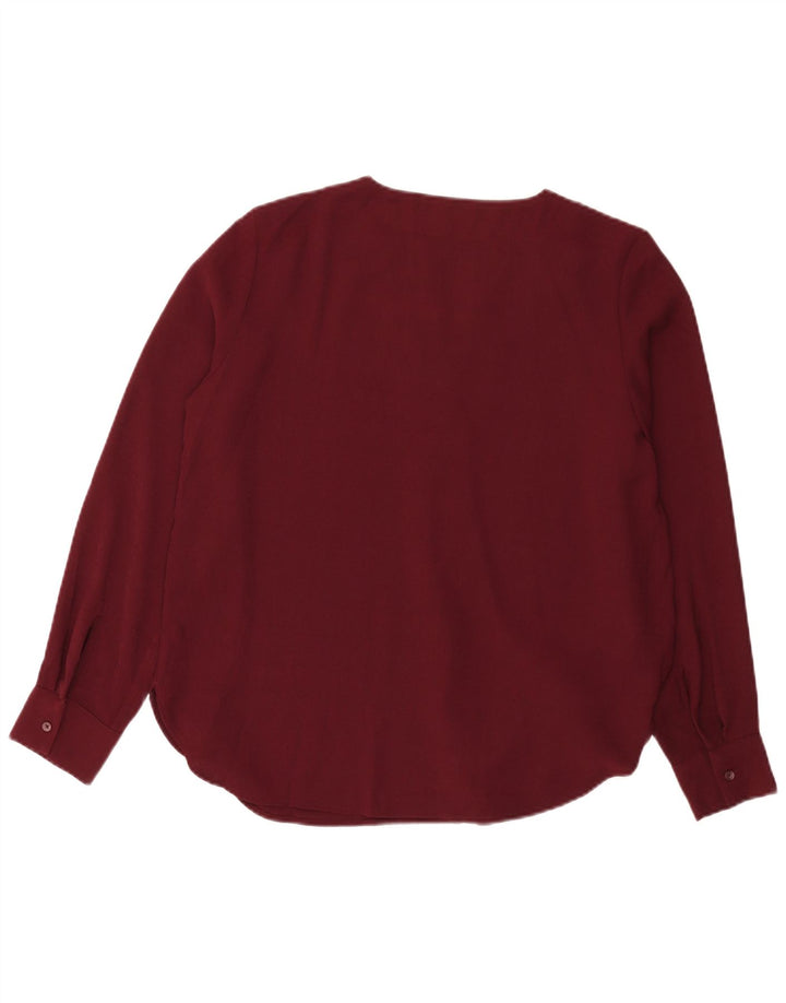 Marks & Spencer Γυναικεία μακρυμάνικη μπλούζα τοπ UK 12 Medium Burgundy
