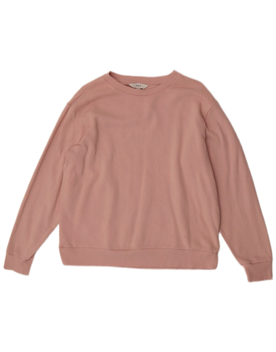 Marks & Spencer Γυναικεία μπλούζα μεγάλου μεγέθους Jumper UK 14 Μεσαίο ροζ βαμβακερό