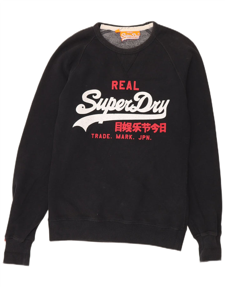 Ανδρικό γραφικό φούτερ Superdry Jumper Μεσαίο μαύρο βαμβακερό