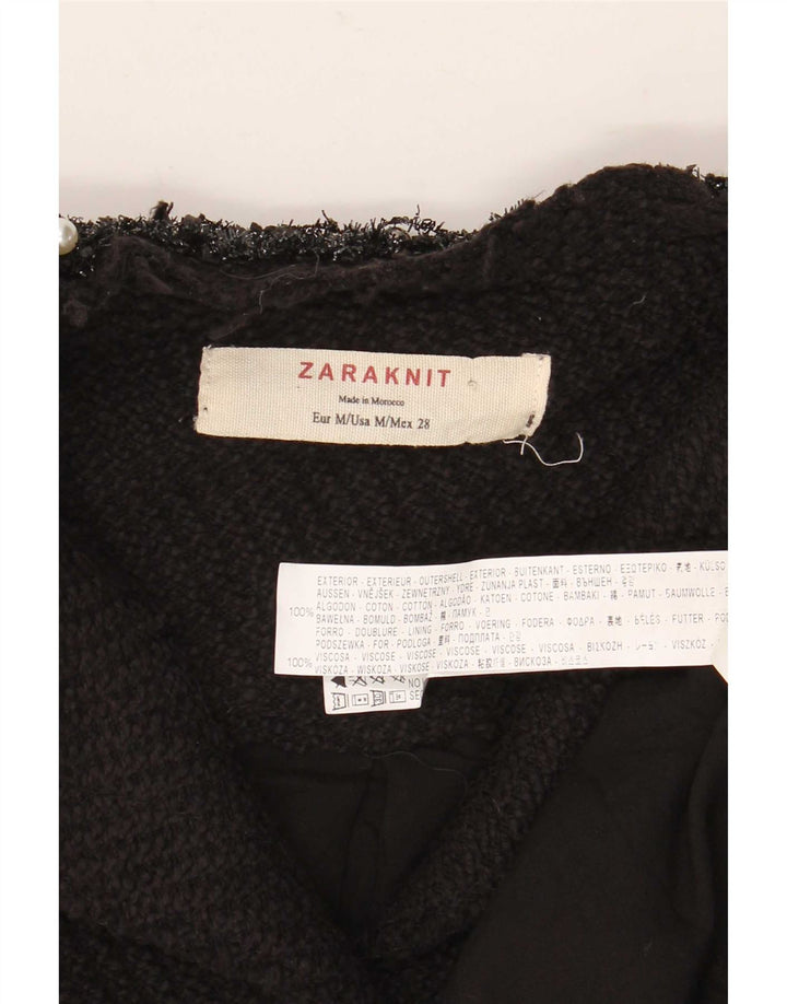Zara Γυναικείο Πανωφόρι UK 12 Μεσαίο Μαύρο Βαμβακερό