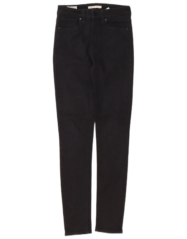 Levi's Womens 721 High Rise Skinny Jeans W27 L31 Black Cotton