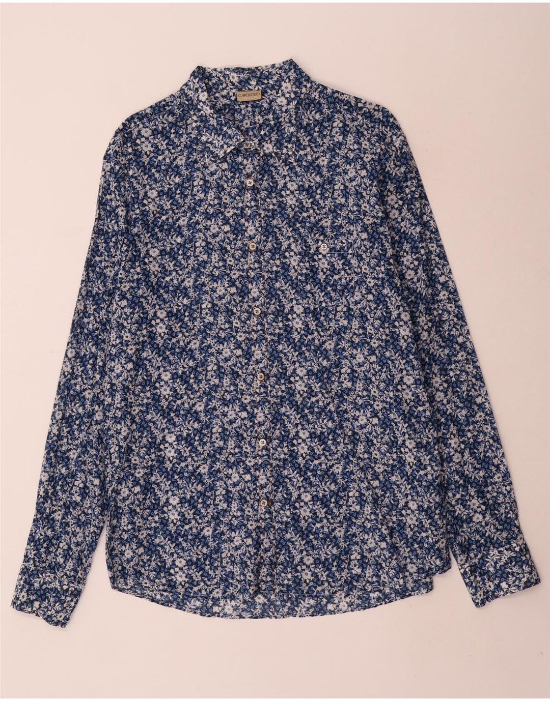 Vintage Ανδρικό πουκάμισο XL Μπλε φλοράλ βαμβακερό