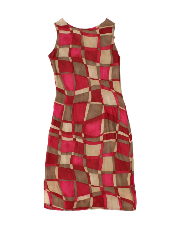 Vintage Γυναικείο Αμάνικο Basic Φόρεμα IT 42 Medium Red Geometric