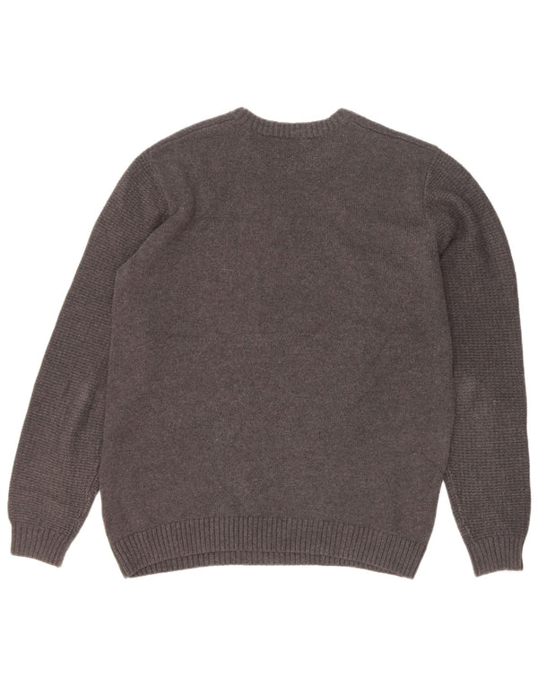 Gas Mens Crew Neck Jumper Sweater Large Grey Cotton