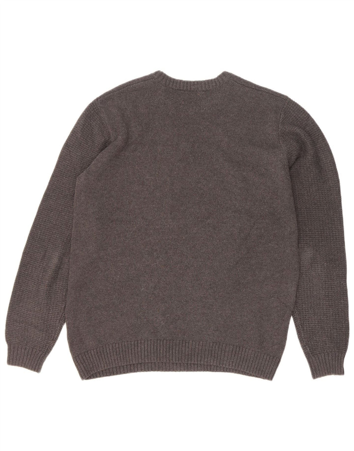 Πουλόβερ Gas Mens Crew Neck Jumper Μεγάλο Γκρι Βαμβακερό