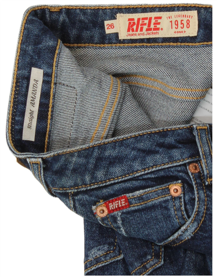Rifle Γυναικείο Amanda Straight Jeans W26 L28 Navy Blue Cotton