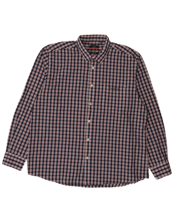 Pierre Cardin Ανδρικό πουκάμισο κανονικής εφαρμογής 3XL Navy Blue Polyester
