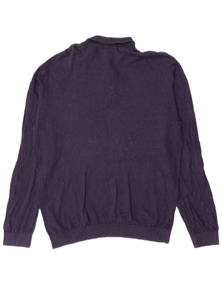 Ανδρικό πουλόβερ με λαιμόκοψη Marks & Spencer XL Navy Blue