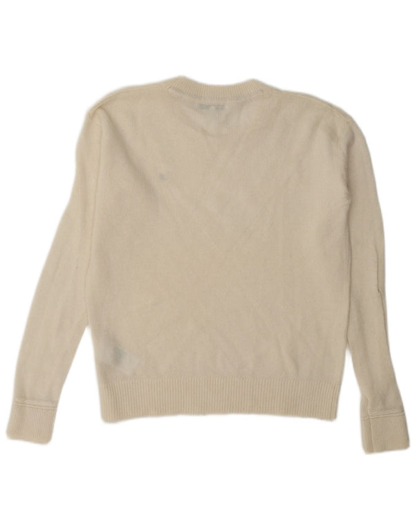 Tommy Hilfiger Γυναικείο πουλόβερ υπερμεγέθη Crew Neck Jumper UK 6 XS Off White