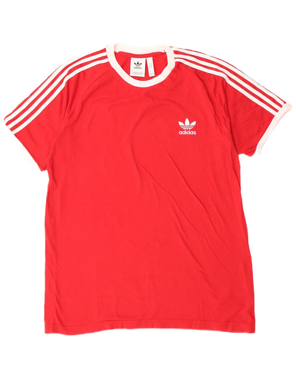 Ανδρικό T-Shirt Adidas, μεγάλο κόκκινο βαμβακερό