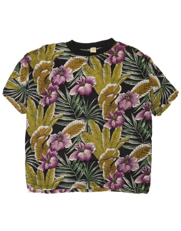 Vintage Ανδρικό T-Shirt Top Medium Πολύχρωμο Floral Rayon
