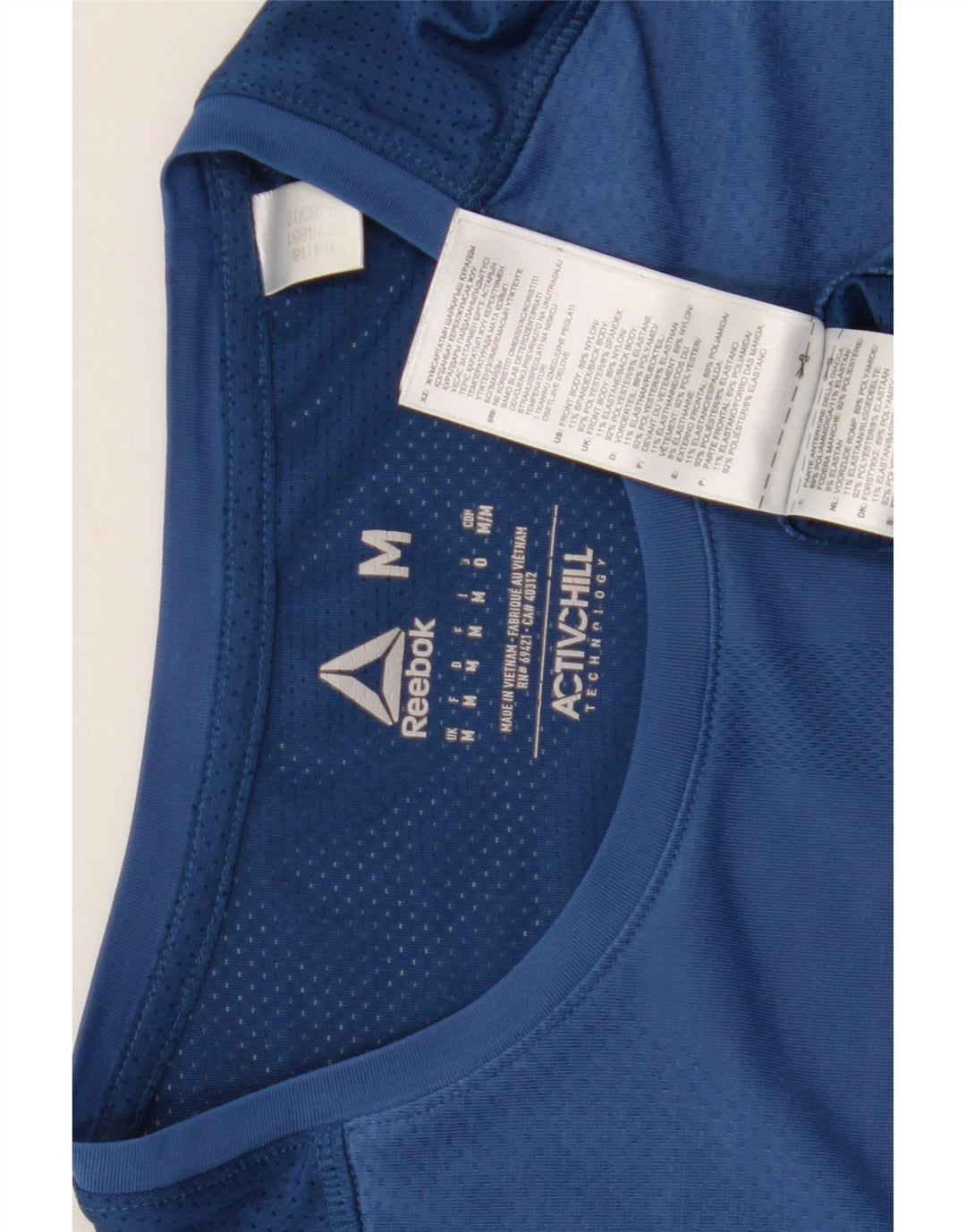 Ανδρικό T-Shirt Reebok Top Medium Blue Nylon